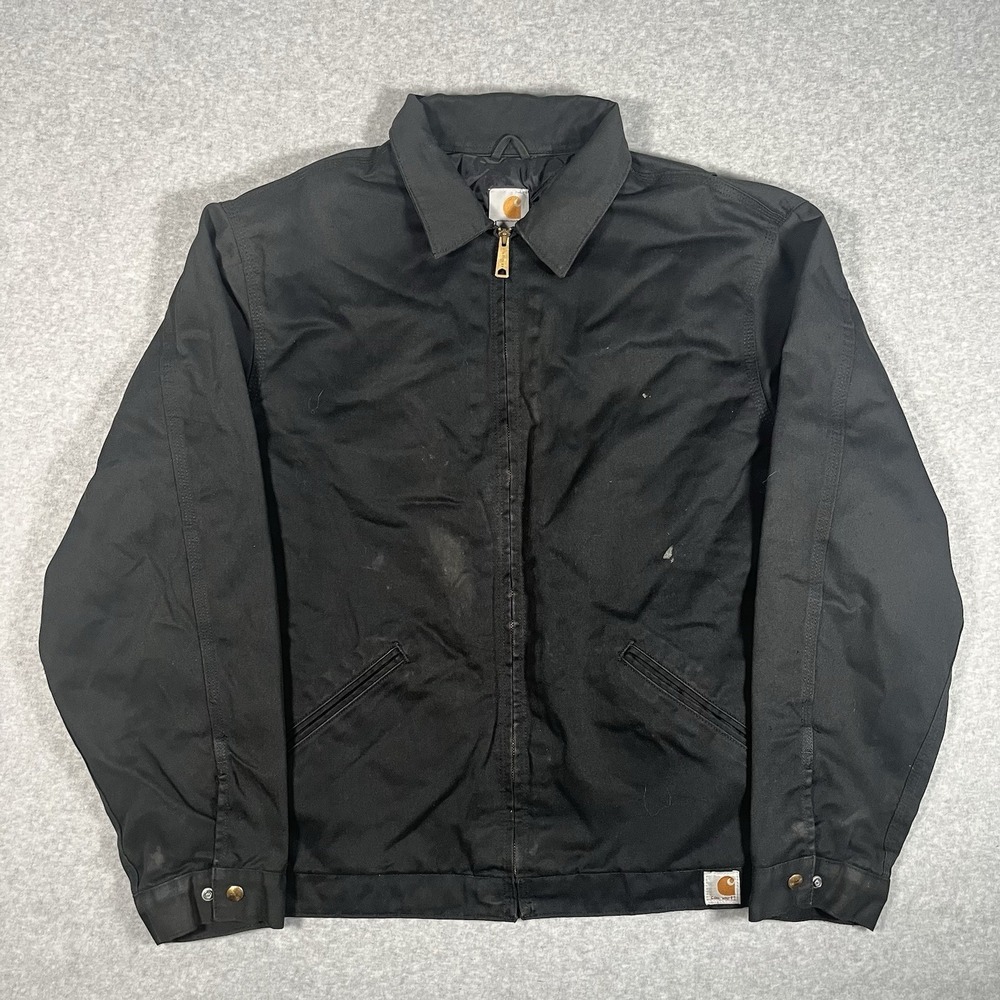 Carhartt Twill Work Jacket Mens Size XL Midweight Quilt Lined J293 BLK Black